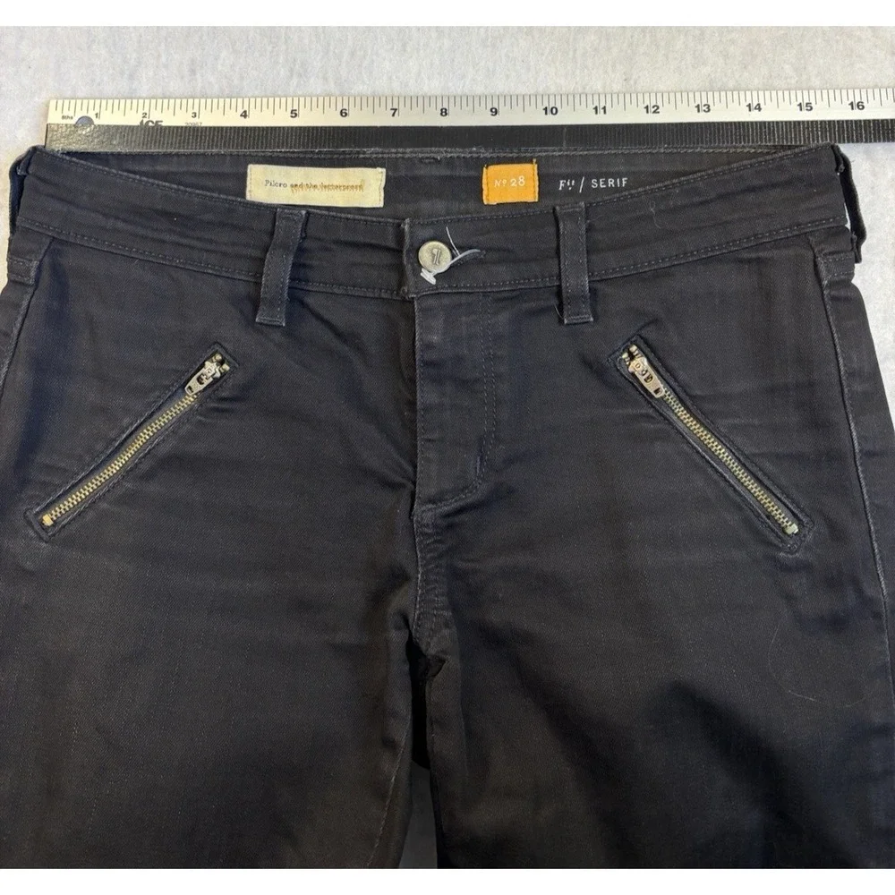 Pilcro And the Letterpress Womens 28 Black Zipper Ankle Pants Sexy Baddie Rocker